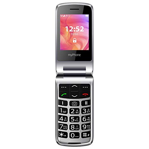 MP myPhone myPhoneRumba 2 Schwarz 2.4” Farbdisplay Klapphandy ohne Vertrag mit Großen Tasten und Kamera, Notruftaste, Ladestation, Frontdisplay, MP3, Taschenlampe, Bluetooth, große Akku 800 mAh, black von MP myPhone