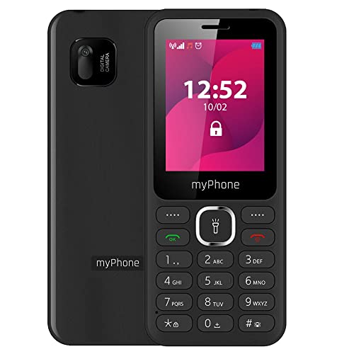 Myphone Jazz Phone mit großen Tasten, 800mAh-Akku, 800mAh, Akku, Bluetooth, Kamera, MP3, Taschenlampe — Schwarz von MP myPhone