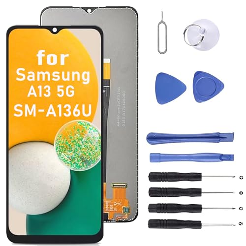 MP+ A13 Bildschirm-Ersatz für Samsung Galaxy A13 5G mit Reparaturwerkzeug-Set, LCD-Touch-Display, Digitizer für SM-A136U von MP+