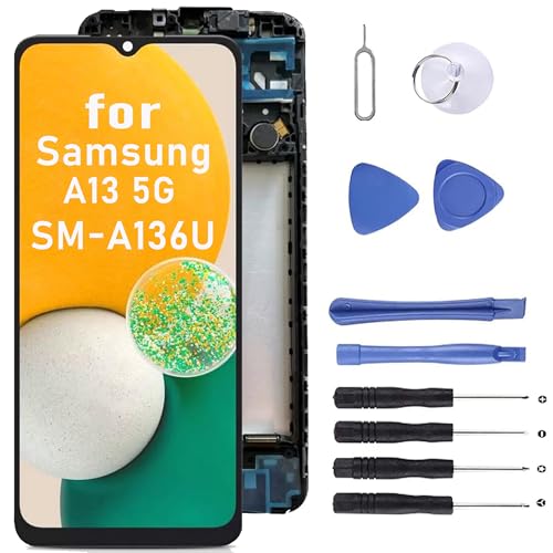 MP+ A13 Bildschirm Ersatz für Samsung Galaxy A13 5G mit Reparaturwerkzeug-Set, LCD-Touch-Display, Digitizer für [SM-A136U] von MP+