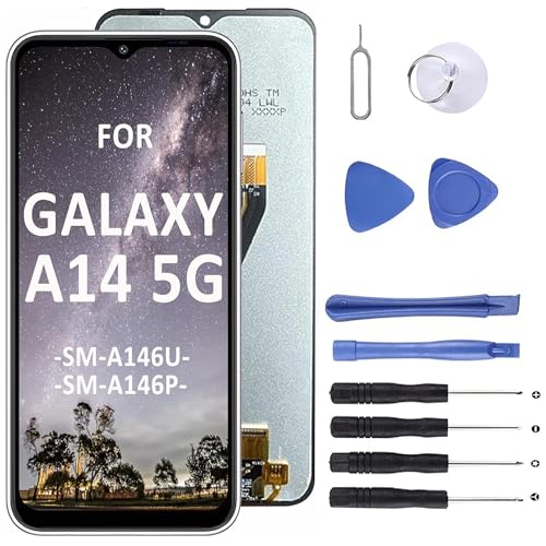MP+ A14 Bildschirm-Ersatz für Samsung Galaxy A14 5G, [Modell: SM-A146P, SM-A146U], 3D-Touch-LCD-Display, Digitizer mit Reparaturwerkzeug-Set von MP+