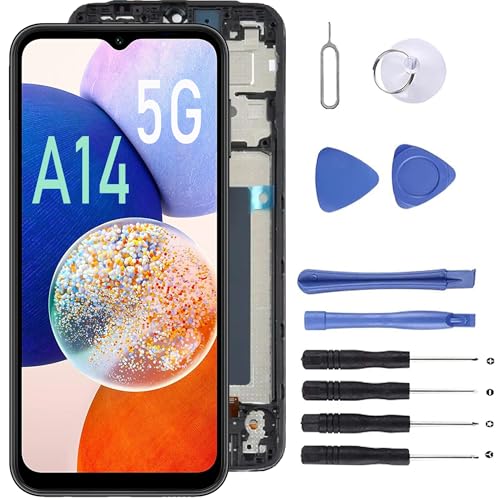 MP+ A14 Bildschirm Ersatz für Samsung Galaxy A14 5G mit Reparaturwerkzeug-Set, LCD-Touch-Display, Digitizer für [SM-A146U] [SM-A146P] von MP+