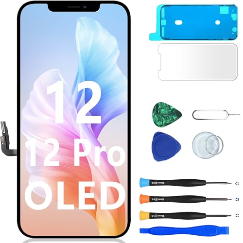 MP+ Ersatzdisplay für iPhone 12/12 Pro, OLED, Full HD, COF, 3D-Touch-Display, Digitizer mit Reparaturwerkzeug-Set, gehärtetes Glas und wasserdichtes Klebeband MP+ Ersatzdisplay für iPhone 12/12 Pro, OLED, Full HD, COF, 3D-Touch-Display, Digitizer mit Reparaturwerkzeug-Set, gehärtetes Glas und wasserdichtes Klebeband von MP+