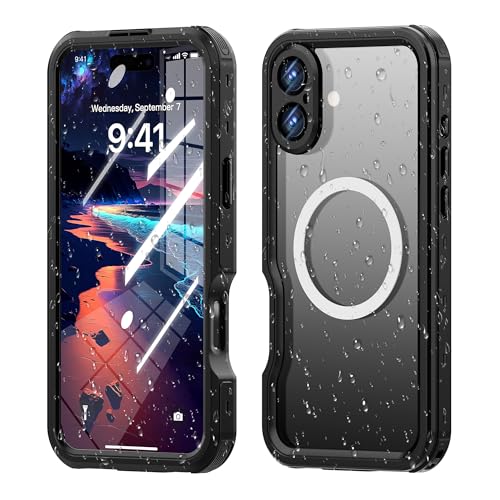 MP+ Wasserdichtes Schutzhülle für iPhone 16 Plus, IP68 Ganzkörperversiegelung, staubdicht und stoßfest, zum Schwimmen, Unterwasser-Telefongehäuse von MP+