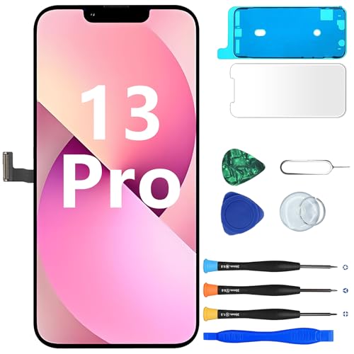 MP+ für iPhone 13 Pro Display Reparaturset – [FHD][120hz] LCD Bildschirm Ersatz mit 3D Touch & Vormontiertem Rahmen – inkl. Werkzeug & Kleber – DIY Touchscreen Reparaturkit von MP+