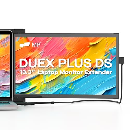 Tragbarer Monitor für Laptops, Mobile Pixels Duex Plus DS 13,3” FHD 1080p, USB-C/HDMI Plug-and-Play, Kompatibel mit Windows/macOS/Android/Switch von MP