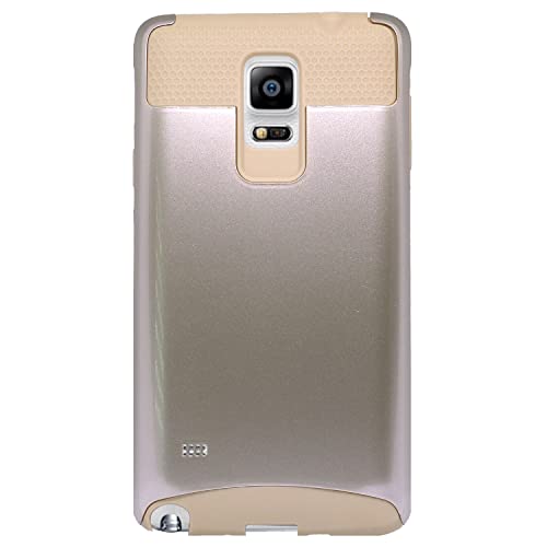 MPG Bumper Hülle für Samsung Galaxy Note 4 Handyhülle Schutzhülle Case Cover, Robust, Stoßfest, Dual Layer, Gold von MPG