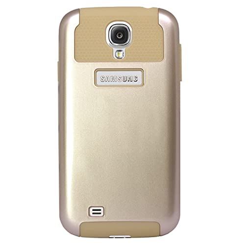 MPG Bumper Hülle für Samsung Galaxy S4 Handyhülle Schutzhülle Case Cover, Robust, Stoßfest, Dual Layer, Gold von MPG
