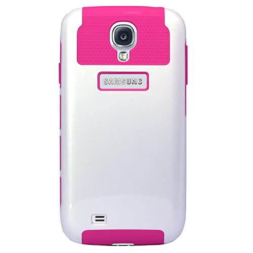 MPG Bumper Hülle für Samsung Galaxy S4 Handyhülle Schutzhülle Case Cover, Robust, Stoßfest, Dual Layer, Weiß Pink von MPG