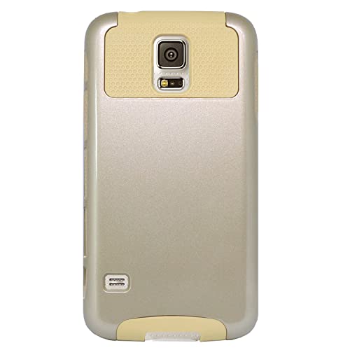 MPG Bumper Hülle für Samsung Galaxy S5 Handyhülle Schutzhülle Case Cover, Robust, Stoßfest, Dual Layer, Gold von MPG