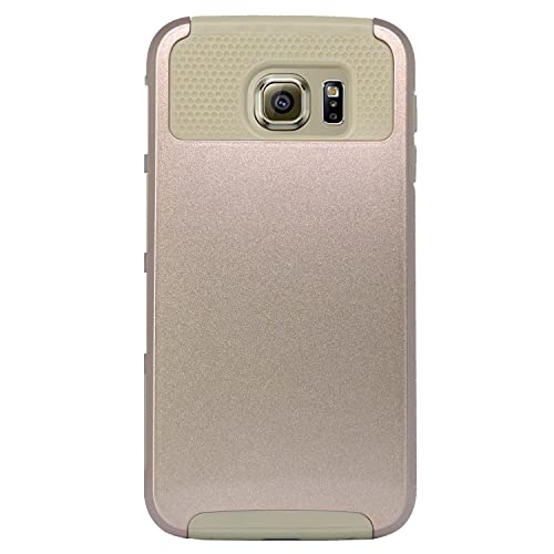 MPG Bumper Hülle für Samsung Galaxy S6 Handyhülle Schutzhülle Case Cover, Robust, Stoßfest, Dual Layer, Gold von MPG