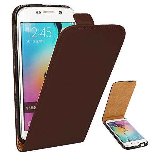 MPG Flip Case Hülle für Samsung Galaxy S4, Handyhülle Braun, Tasche Handytasche Schutzhülle mit Magnet-Verschluss von MPG