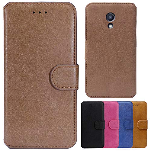 MPG Handyhülle für Motorola Moto G2 Hülle Flip Case Klappbar Tasche Magnetisch Klapphülle Schutzhülle für Motorola Moto G2 - Braun (Mokka) von MPG