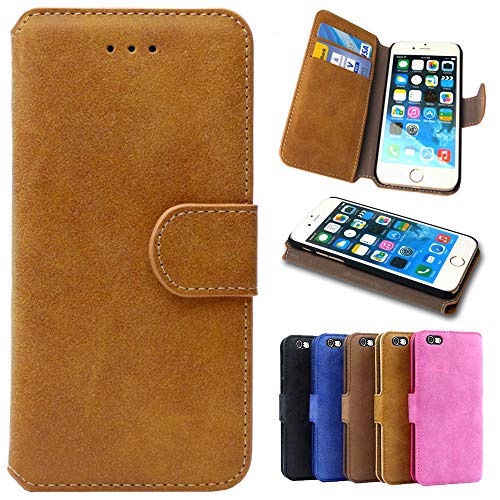 MPG Handyhülle für iPhone 6 6s Hülle Flip Case Klappbar Tasche Magnetisch Klapphülle Schutzhülle für iPhone 6 6s - Braun (Natur) von Roar