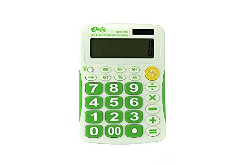 Calculator - Taschenrechner, grüne Farbe, große Zahlen, gut sichtbare Zahlen, geeignet für Büros, Haushalte, Geschäfte, 150x110 mm von MPM Quality