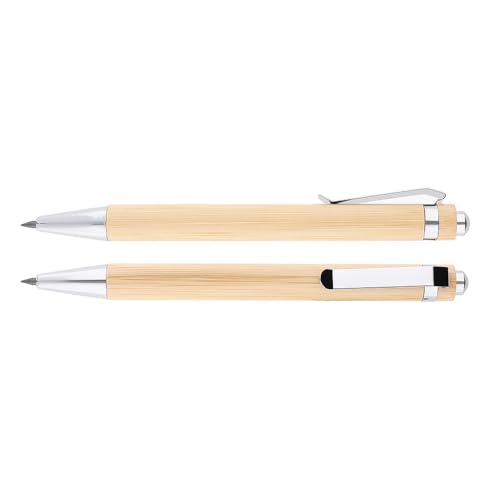MPM Quality Eternal Bleistift aus Bambus, ewiges Schreiben bis zu 10 km, Werbekugelschreiber für die Firma und Büro, Holz/Metall-Stift, eco friendly von MPM Quality