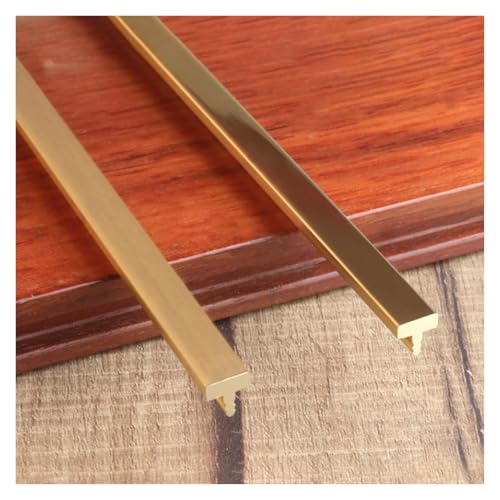 T-förmige Übergangsstreifen aus Messing for Bodenbeläge, gebürstete/polierte Schwellennahtabdeckung, Dekoration for Holz- und Fliesenböden, for LVT/Vinyl/Fliesen/Holz/Laminat(Brushed,8mm B) von MPMPM