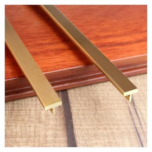 T-förmige Übergangsstreifen aus Messing for Bodenbeläge, gebürstete/polierte Schwellennahtabdeckung, Dekoration for Holz- und Fliesenböden, for LVT/Vinyl/Fliesen/Holz/Laminat(Polished,10mm) von MPMPM