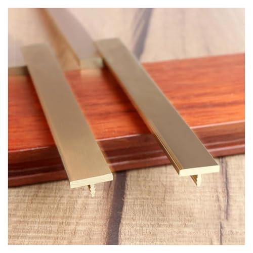 T-förmige Übergangsstreifen aus Messing for Bodenbeläge, gebürstete/polierte Schwellennahtabdeckung, Dekoration for Holz- und Fliesenböden, for LVT/Vinyl/Fliesen/Holz/Laminat(Polished,15mm B) von MPMPM