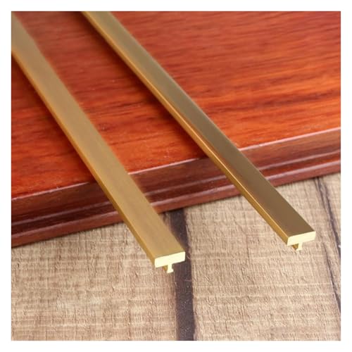 T-förmige Übergangsstreifen aus Messing for Bodenbeläge, gebürstete/polierte Schwellennahtabdeckung, Dekoration for Holz- und Fliesenböden, for LVT/Vinyl/Fliesen/Holz/Laminat(Polished,8mm A) von MPMPM