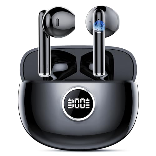 Bluetooth Kopfhörer, Kopfhörer Kabellos Bluetooth 5.3, In Ear Kopfhörer Bluetooth mit 4 ENC Noise Cancelling Mic, 50H Immersiver Deep Bass Stereo Sound, IPX7 Wasserdicht Ohrhörer LED Anzeige, USB-C von MPWHYL