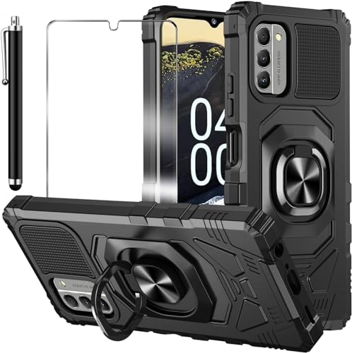 MQERYBV Schutzhülle für Nokia G42 mit Displayschutzfolie aus gehärtetem Glas, stoßfest, strapazierfähig, Militärqualität, robuste Handyhülle mit 360°-Ständer, für Nokia G42 5G, Schwarz MQERYBV Schutzhülle für Nokia G42 mit Displayschutzfolie aus gehärtetem Glas, stoßfest, strapazierfähig, Militärqualität, robuste Handyhülle mit 360°-Ständer, für Nokia G42 5G, Schwarz von MQERYBV