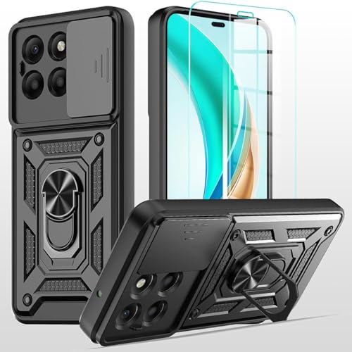 MQERYBV hülle für Honor X8c Handyhülle Kameraschutz Slide Camera mit 1 Stück Panzer Schutz Glas, 360 Grad Drehbar Metall Ring Fallschutz Handy Hüllen Outdoor Schutzhülle Cover Schwarz MQERYBV hülle für Honor X8c Handyhülle Kameraschutz Slide Camera mit 1 Stück Panzer Schutz Glas, 360 Grad Drehbar Metall Ring Fallschutz Handy Hüllen Outdoor Schutzhülle Cover Schwarz von MQERYBV