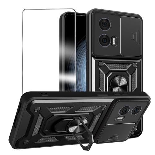 MQERYBV hülle für Motorola Moto Edge 50 Fusion Handyhülle mit 1 Stück Panzer Schutz Glas, 360 Grad Drehbar Metall Ring Fallschutz Handy Hüllen Outdoor Schutzhülle Cover Schwarz MQERYBV hülle für Motorola Moto Edge 50 Fusion Handyhülle mit 1 Stück Panzer Schutz Glas, 360 Grad Drehbar Metall Ring Fallschutz Handy Hüllen Outdoor Schutzhülle Cover Schwarz von MQERYBV