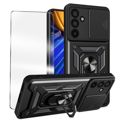 MQERYBV hülle für Samsung Galaxy M55 5G Handyhülle mit 1 Stück Panzer Schutz Glas, 360 Grad Drehbar Metall Ring Fallschutz Handy Hüllen Outdoor Schutzhülle Cover Schwarz MQERYBV hülle für Samsung Galaxy M55 5G Handyhülle mit 1 Stück Panzer Schutz Glas, 360 Grad Drehbar Metall Ring Fallschutz Handy Hüllen Outdoor Schutzhülle Cover Schwarz von MQERYBV
