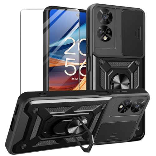 MQERYBV hülle für TCL 40 NxtPaper 4G / TCL 50 SE Handyhülle mit 1 Stück Panzer Schutz Glas, 360 Grad Drehbar Metall Ring Fallschutz Handy Hüllen Outdoor Schutzhülle Cover Schwarz MQERYBV hülle für TCL 40 NxtPaper 4G / TCL 50 SE Handyhülle mit 1 Stück Panzer Schutz Glas, 360 Grad Drehbar Metall Ring Fallschutz Handy Hüllen Outdoor Schutzhülle Cover Schwarz von MQERYBV
