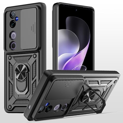 MQERYBV hülle für VIVO V40 5G /VIVO V40 Pro Handyhülle Kameraschutz Slide Camera, 360 Grad Drehbar Metall Ring Fallschutz Handy Hüllen Outdoor Schutzhülle Cover Schwarz MQERYBV hülle für VIVO V40 5G /VIVO V40 Pro Handyhülle Kameraschutz Slide Camera, 360 Grad Drehbar Metall Ring Fallschutz Handy Hüllen Outdoor Schutzhülle Cover Schwarz von MQERYBV