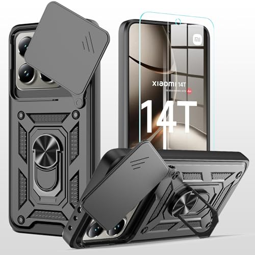 MQERYBV hülle für Xiaomi 14T Handyhülle Kameraschutz Slide Camera mit 1 Stück Panzer Schutz Glas, 360 Grad Drehbar Metall Ring Fallschutz Handy Hüllen Outdoor Schutzhülle Cover Schwarz MQERYBV hülle für Xiaomi 14T Handyhülle Kameraschutz Slide Camera mit 1 Stück Panzer Schutz Glas, 360 Grad Drehbar Metall Ring Fallschutz Handy Hüllen Outdoor Schutzhülle Cover Schwarz von MQERYBV