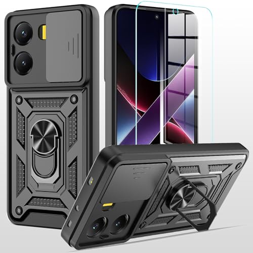 MQERYBV hülle für Xiaomi Poco X7 Pro 5G Handyhülle Kameraschutz Slide Camera mit 1 Stück Schutzfolie, 360 Grad Drehbar Metall Ring Fallschutz Handy Hüllen Outdoor Schutzhülle Cover Schwarz MQERYBV hülle für Xiaomi Poco X7 Pro 5G Handyhülle Kameraschutz Slide Camera mit 1 Stück Schutzfolie, 360 Grad Drehbar Metall Ring Fallschutz Handy Hüllen Outdoor Schutzhülle Cover Schwarz von MQERYBV