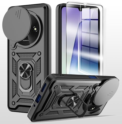 hülle für Xiaomi Redmi A3 Handyhülle mit 1 Stück Panzer Schutz Glas , 360 Grad Drehbar Metall Ring Fallschutz Handy Hüllen Outdoor Schutzhülle Cover Schwarz hülle für Xiaomi Redmi A3 Handyhülle mit 1 Stück Panzer Schutz Glas , 360 Grad Drehbar Metall Ring Fallschutz Handy Hüllen Outdoor Schutzhülle Cover Schwarz von MQERYBV