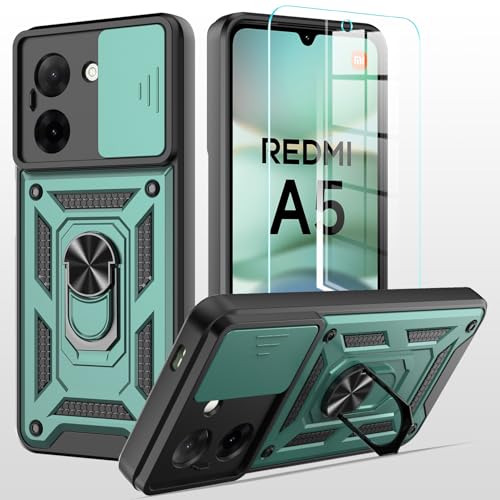MQERYBV hülle für Xiaomi Redmi A5 Handyhülle Kameraschutz Slide Camera mit Glasfolie Schutzfolie, 360 Grad Drehbar Metall Ring Fallschutz Handy Hüllen Outdoor Schutzhülle Cover,Grün MQERYBV hülle für Xiaomi Redmi A5 Handyhülle Kameraschutz Slide Camera mit Glasfolie Schutzfolie, 360 Grad Drehbar Metall Ring Fallschutz Handy Hüllen Outdoor Schutzhülle Cover,Grün von MQERYBV