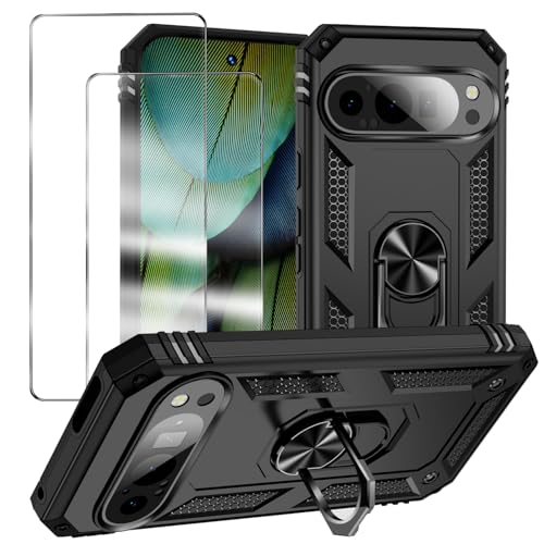 hülle für Google Pixel 9/ Pixel 9 Pro Handyhülle mit 2 Stück Panzer Schutz Glas , 360 Grad Drehbar Metall Ring Fallschutz Handy Hüllen Outdoor Schutzhülle Cover Schwarz hülle für Google Pixel 9/ Pixel 9 Pro Handyhülle mit 2 Stück Panzer Schutz Glas , 360 Grad Drehbar Metall Ring Fallschutz Handy Hüllen Outdoor Schutzhülle Cover Schwarz von MQERYBV