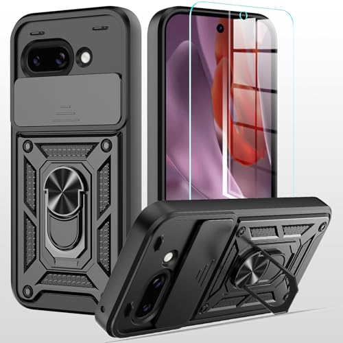 hülle für Google Pixel 9A Handyhülle Kameraschutz Slide Camera mit 1 Stück Panzer Schutz Glas, 360 Grad Drehbar Metall Ring Fallschutz Handy Hüllen Outdoor Schutzhülle Cover Schwarz hülle für Google Pixel 9A Handyhülle Kameraschutz Slide Camera mit 1 Stück Panzer Schutz Glas, 360 Grad Drehbar Metall Ring Fallschutz Handy Hüllen Outdoor Schutzhülle Cover Schwarz von MQERYBV