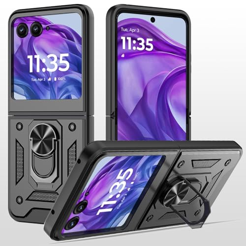 hülle für Motorola Moto Razr 50 Handyhülle 360 Grad Drehbar Metall Ring Fallschutz Handy Hüllen Outdoor Schutzhülle Cover Schwarz hülle für Motorola Moto Razr 50 Handyhülle 360 Grad Drehbar Metall Ring Fallschutz Handy Hüllen Outdoor Schutzhülle Cover Schwarz von MQERYBV