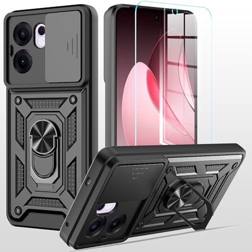 hülle für Oppo Reno 13 F/13F/13 FS 5G/4G Handyhülle Kameraschutz Slide Camera mit 1 Stück Panzer Schutz Glas, 360 Grad Drehbar Metall Ring Fallschutz Handy Hüllen Schutzhülle Cover Schwarz hülle für Oppo Reno 13 F/13F/13 FS 5G/4G Handyhülle Kameraschutz Slide Camera mit 1 Stück Panzer Schutz Glas, 360 Grad Drehbar Metall Ring Fallschutz Handy Hüllen Schutzhülle Cover Schwarz von MQERYBV