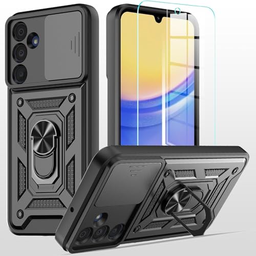 hülle für Samsung Galaxy A26 Handyhülle Kameraschutz Slide Camera mit 1 Stück Panzer Schutz Glas, 360 Grad Drehbar Metall Ring Fallschutz Handy Hüllen Outdoor Schutzhülle Cover Schwarz hülle für Samsung Galaxy A26 Handyhülle Kameraschutz Slide Camera mit 1 Stück Panzer Schutz Glas, 360 Grad Drehbar Metall Ring Fallschutz Handy Hüllen Outdoor Schutzhülle Cover Schwarz von MQERYBV