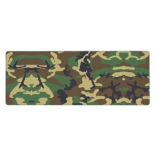 Extra großes Mauspad – Grüner Militär-Camouflage-Druck, Computer-Mauspad mit rutschfester Unterseite und genähtem Rand, 30,5 x 78,7 cm Extra großes Mauspad – Grüner Militär-Camouflage-Druck, Computer-Mauspad mit rutschfester Unterseite und genähtem Rand, 30,5 x 78,7 cm von MQGMZ