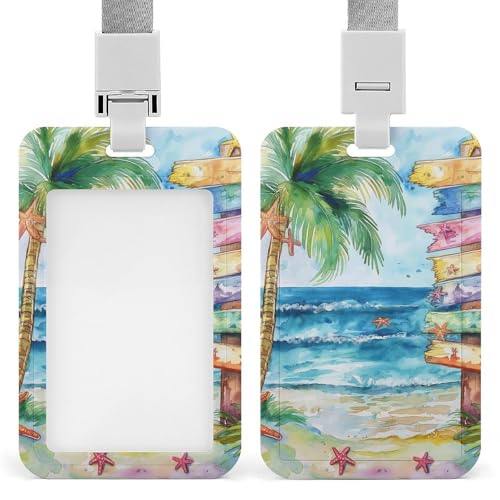 Id-Kartenhalter Arbeitsschildhalter Mit Lanyard Aquarell Strand Sommerlandschaft Id-Kartenhalter Arbeitsschildhalter Mit Lanyard Id-Kartenhalter Arbeitsschildhalter Mit Lanyard Aquarell Strand Sommerlandschaft Id-Kartenhalter Arbeitsschildhalter Mit Lanyard von MQSSYOA