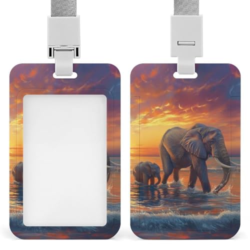 Id-Kartenhalter Arbeitsschildhalter Mit Lanyard Elefanten Sonnenuntergang Meereslandschaft Id-Kartenhalter Arbeitsschildhalter Mit Lanyard Id-Kartenhalter Arbeitsschildhalter Mit Lanyard Elefanten Sonnenuntergang Meereslandschaft Id-Kartenhalter Arbeitsschildhalter Mit Lanyard von MQSSYOA