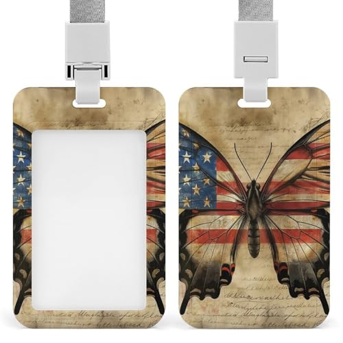 Id-Kartenhalter Arbeitsschildhalter Mit Lanyard Schmetterling Mit Amerikanischer Flagge Id-Kartenhalter Arbeitsschildhalter Mit Lanyard Id-Kartenhalter Arbeitsschildhalter Mit Lanyard Schmetterling Mit Amerikanischer Flagge Id-Kartenhalter Arbeitsschildhalter Mit Lanyard von MQSSYOA