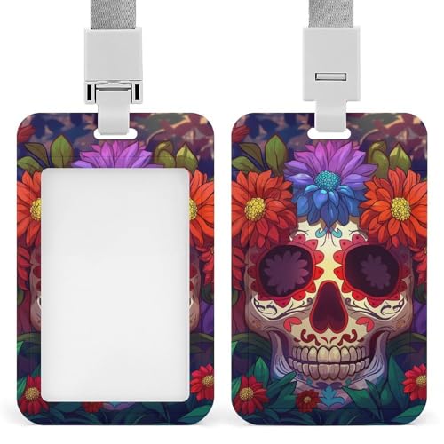 Id-Kartenhalter Arbeitsschildhalter Mit Lanyard Sugar Skull Blossom Flowers Id-Kartenhalter Arbeitsschildhalter Mit Lanyard Id-Kartenhalter Arbeitsschildhalter Mit Lanyard Sugar Skull Blossom Flowers Id-Kartenhalter Arbeitsschildhalter Mit Lanyard von MQSSYOA