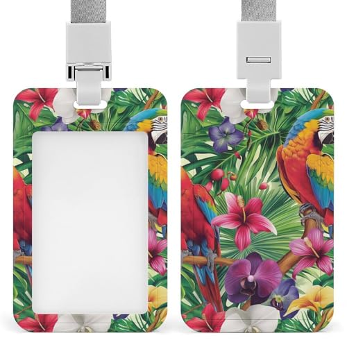 Id-Kartenhalter Arbeitsschildhalter Mit Lanyard Tropical Parrots Flowers Blossom Id-Kartenhalter Arbeitsschildhalter Mit Lanyard Id-Kartenhalter Arbeitsschildhalter Mit Lanyard Tropical Parrots Flowers Blossom Id-Kartenhalter Arbeitsschildhalter Mit Lanyard von MQSSYOA
