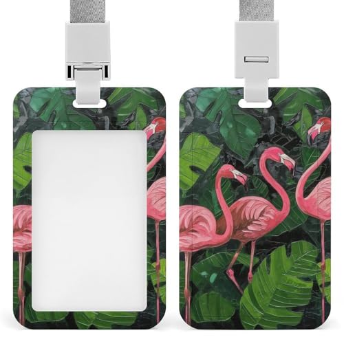 Id-Kartenhalter Arbeitsschildhalter Mit Lanyard Tropical Pink Flamingos Jungle Id-Kartenhalter Arbeitsschildhalter Mit Lanyard Id-Kartenhalter Arbeitsschildhalter Mit Lanyard Tropical Pink Flamingos Jungle Id-Kartenhalter Arbeitsschildhalter Mit Lanyard von MQSSYOA
