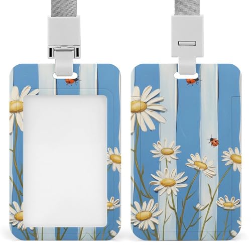 Id-Kartenhalter Arbeitsschildhalter Mit Lanyard Weiße Gänseblümchen Blumen Marienkäfer Id-Kartenhalter Arbeitsschildhalter Mit Lanyard Id-Kartenhalter Arbeitsschildhalter Mit Lanyard Weiße Gänseblümchen Blumen Marienkäfer Id-Kartenhalter Arbeitsschildhalter Mit Lanyard von MQSSYOA