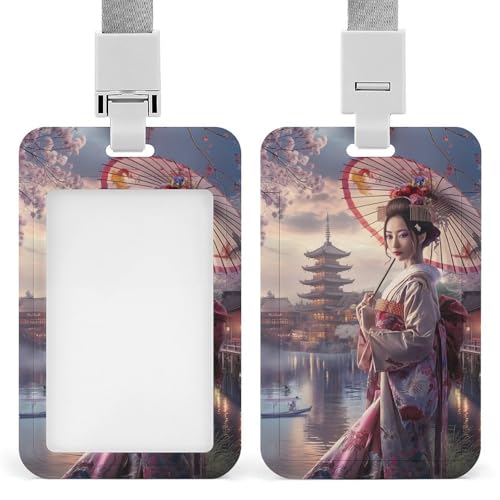 Id-Kartenhalter Arbeitsschildhalter Mit Lanyard Wunderschöne Geisha Und Kirschblüten Id-Kartenhalter Arbeitsschildhalter Mit Lanyard Id-Kartenhalter Arbeitsschildhalter Mit Lanyard Wunderschöne Geisha Und Kirschblüten Id-Kartenhalter Arbeitsschildhalter Mit Lanyard von MQSSYOA
