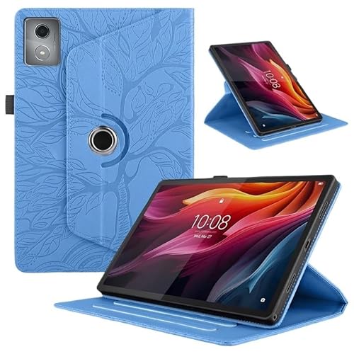 MQVQAUBST 360 Grad drehbare Tablet-Hülle, geeignet for Lenovo Tab K11 Plus-Hülle 11,45 Zoll, 3D-Baum-geprägte Standabdeckung(Blue) von MQVQAUBST